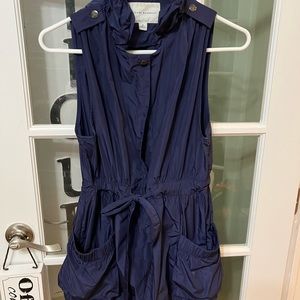 Banana Republic Women’s Small  Snap Belt Vest Navy Blue Nautical